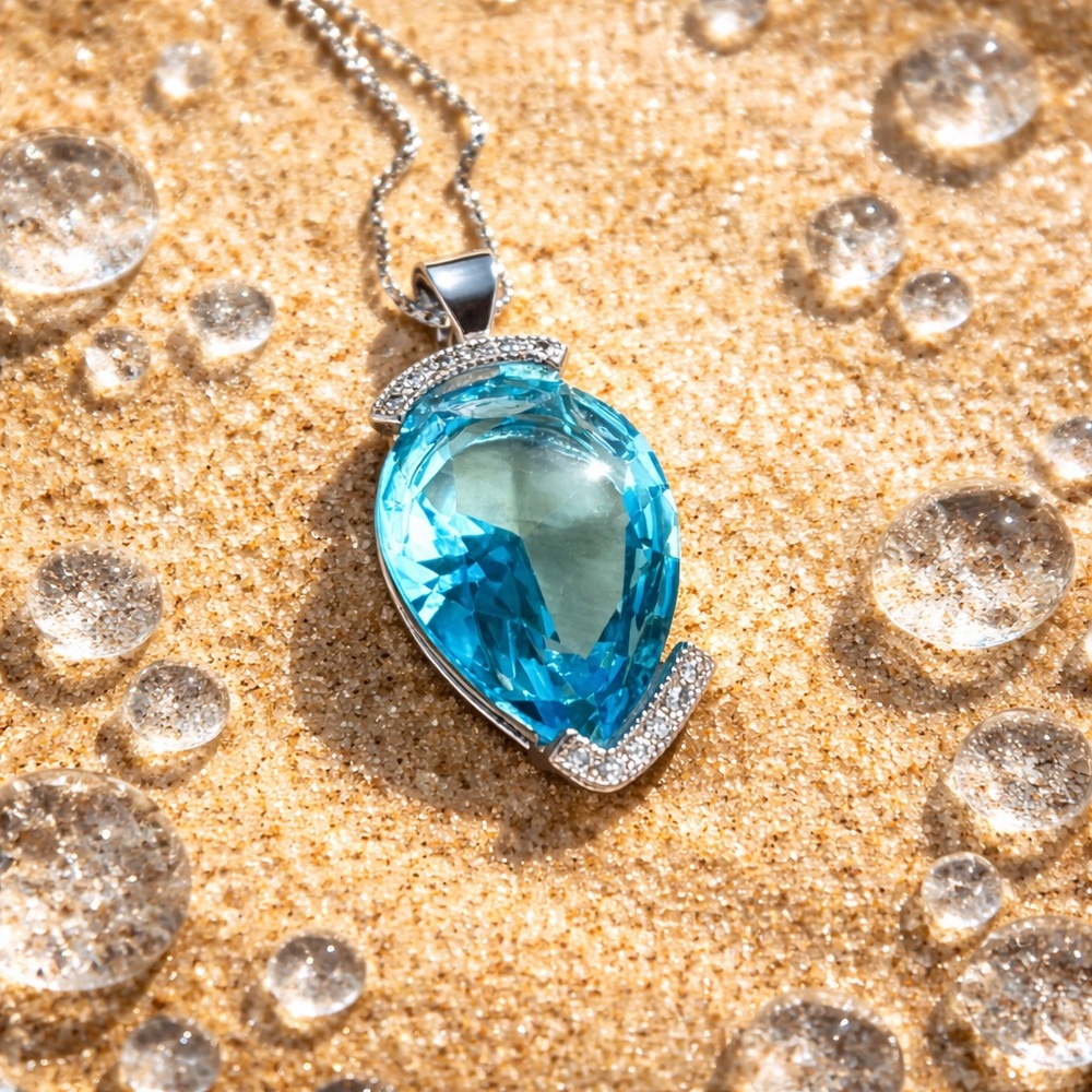 Blue & White Topaz Necklace